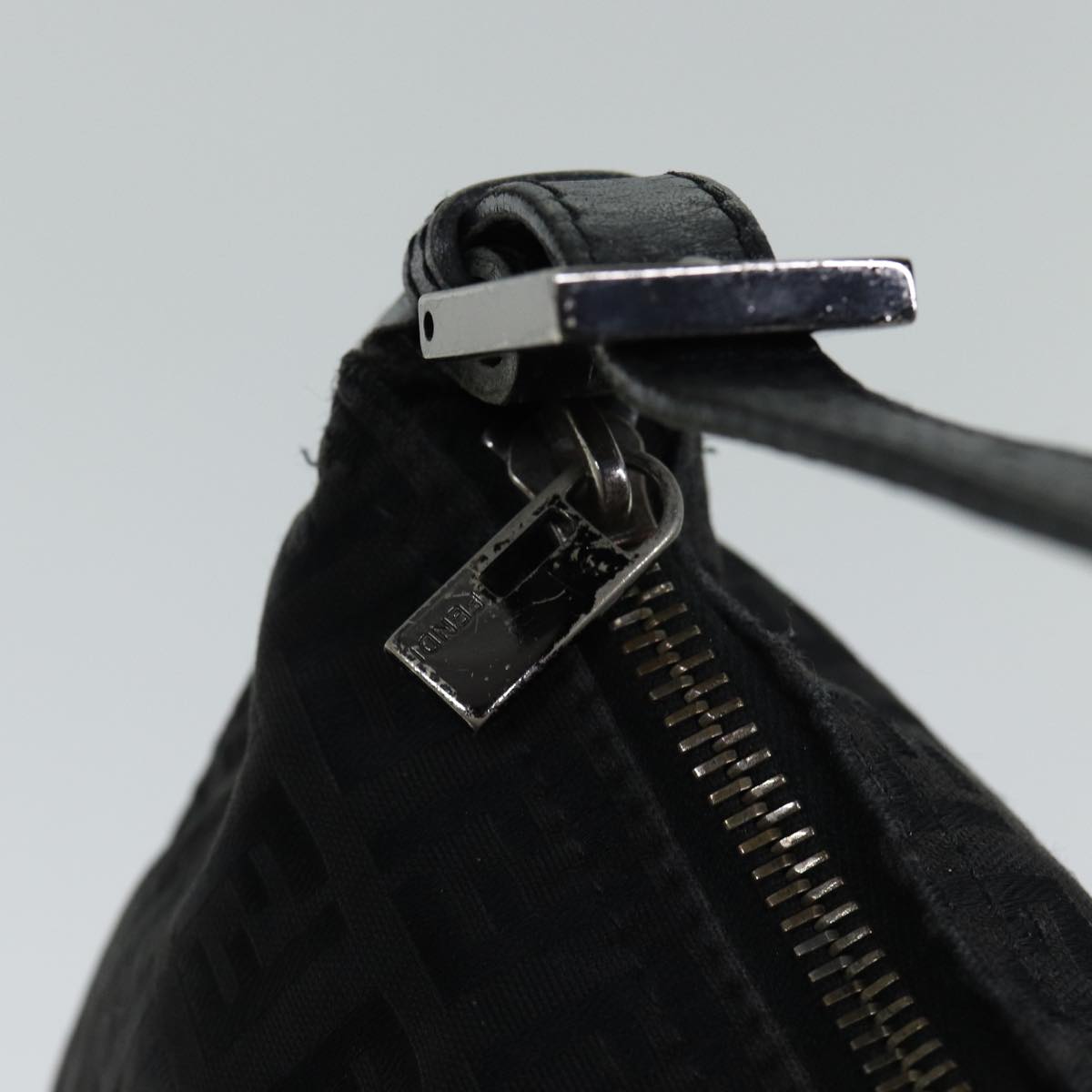 FENDI Zucchino Canvas Hand Bag Black yk11960