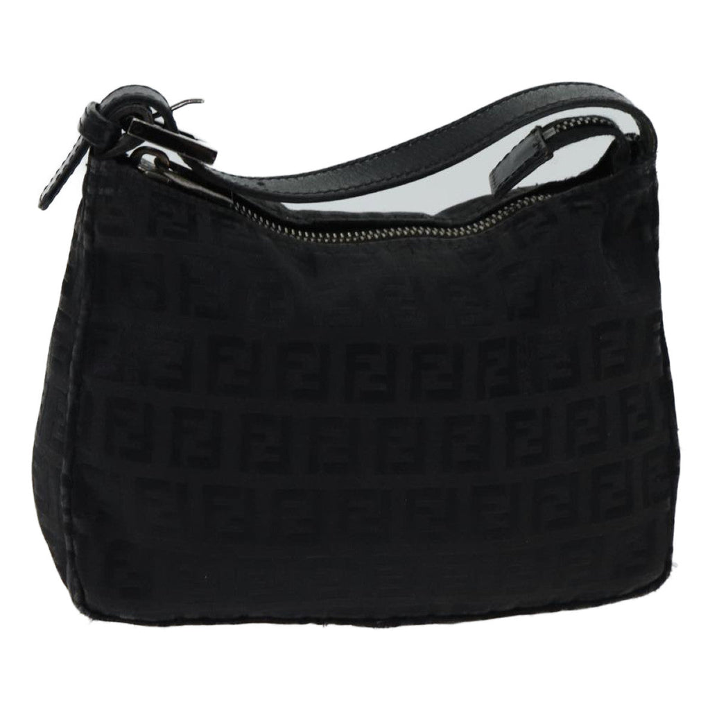 FENDI Zucchino Canvas Hand Bag Black yk11960