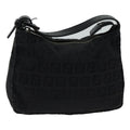 FENDI Zucchino Canvas Hand Bag Black yk11960