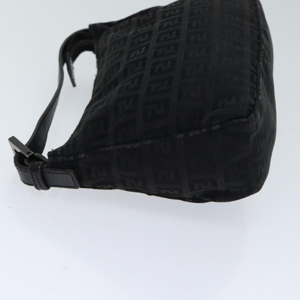 FENDI Zucchino Canvas Hand Bag Black yk11960