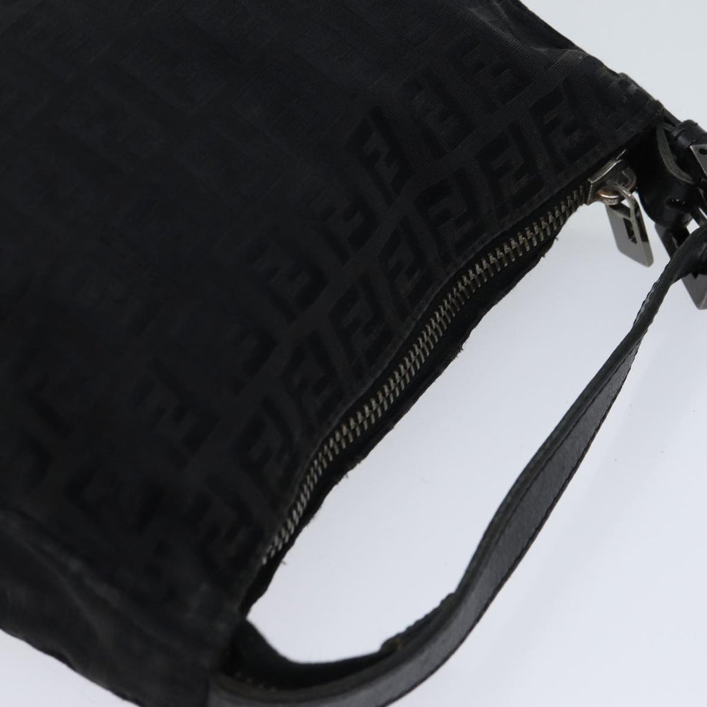 FENDI Zucchino Canvas Hand Bag Black yk11960