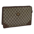 GUCCI GG Supreme Web Sherry Line Clutch Bag Beige 014 123 6053 yk11962