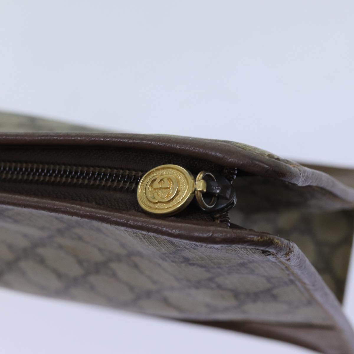 GUCCI GG Supreme Web Sherry Line Clutch Bag Beige 014 123 6053 yk11962