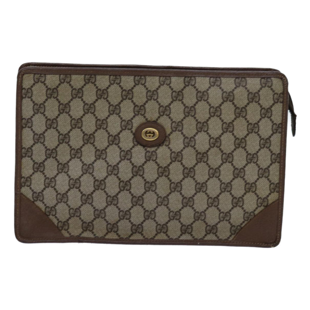 GUCCI GG Supreme Web Sherry Line Clutch Bag Beige 014 123 6053 yk11962