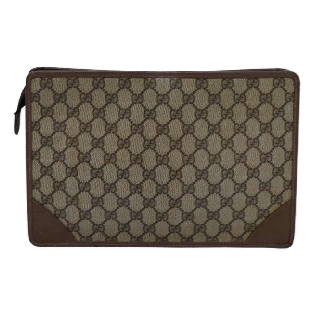 GUCCI GG Supreme Web Sherry Line Clutch Bag Beige 014 123 6053 yk11962