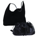 GUCCI Shoulder Bag Suede Leather 2Set Black yk12004