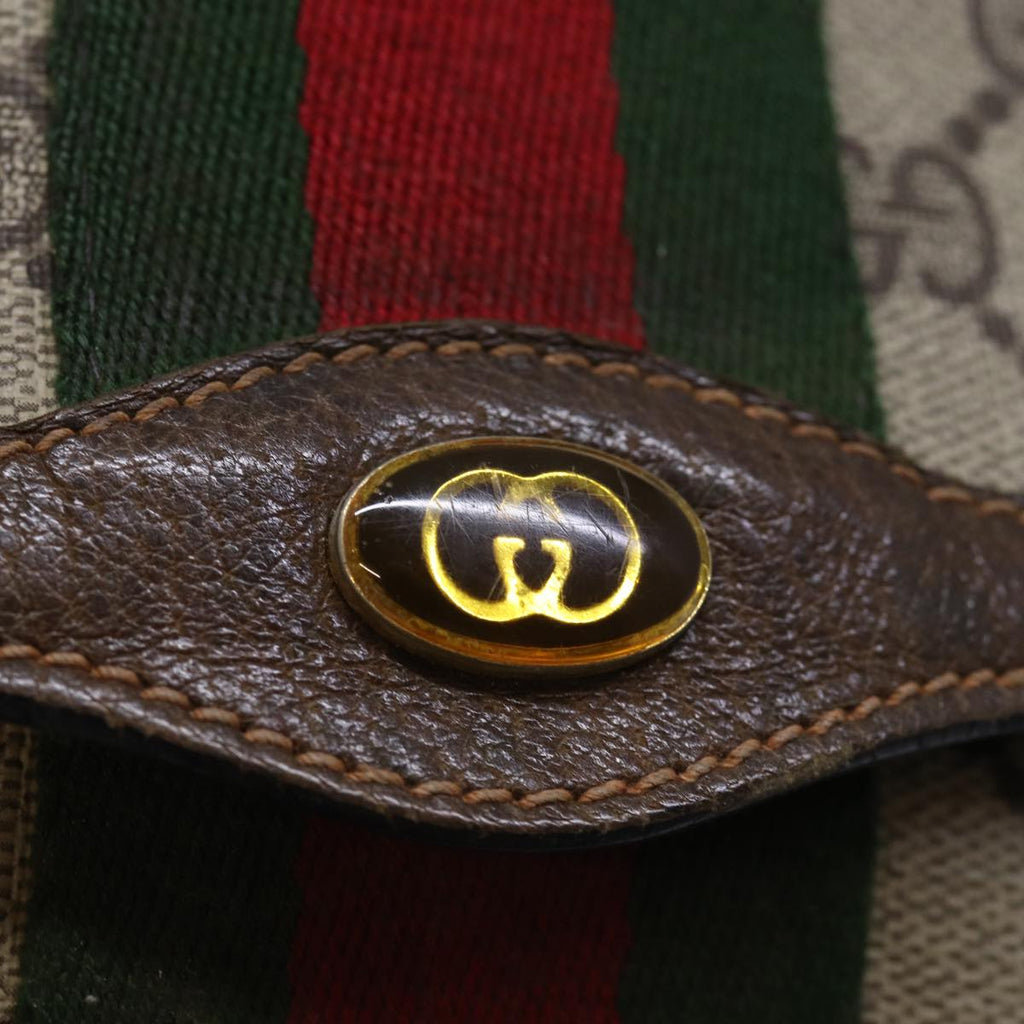 GUCCI GG Canvas Web Sherry Line Clutch Bag Beige Green 84 01 006 yk12008