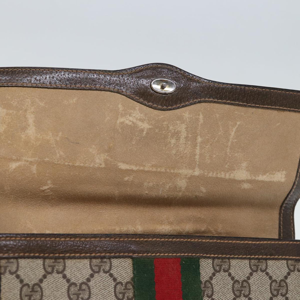 GUCCI GG Canvas Web Sherry Line Clutch Bag Beige Green 84 01 006 yk12008