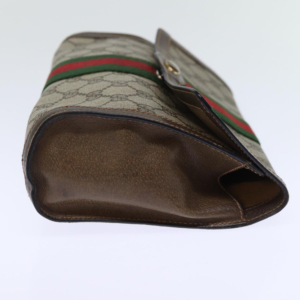 GUCCI GG Canvas Web Sherry Line Clutch Bag Beige Green 84 01 006 yk12008