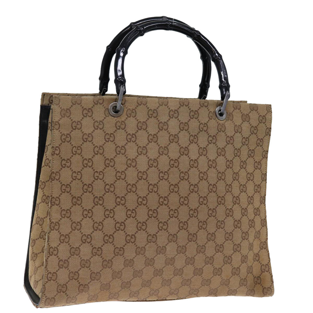 GUCCI Bamboo Hand Bag GG Canvas Beige 002 1010 yk12011