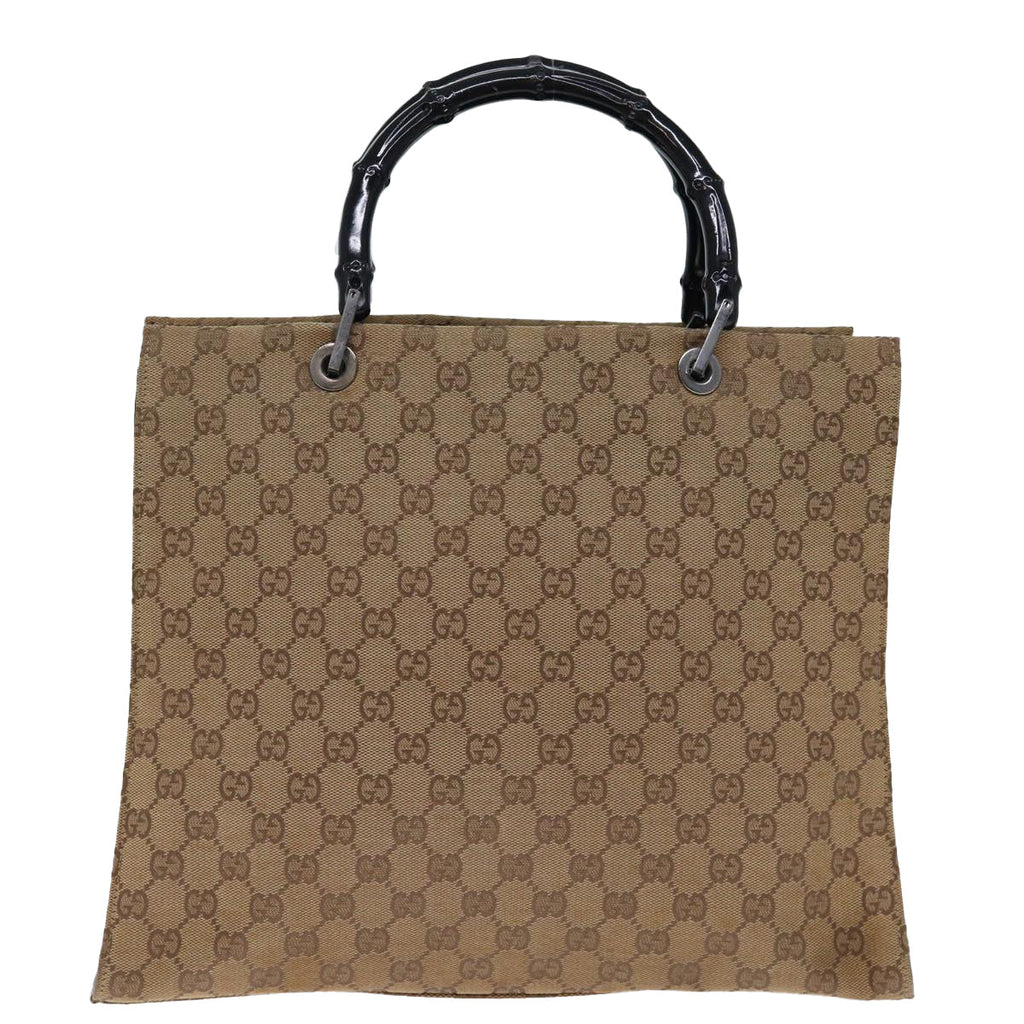 GUCCI Bamboo Hand Bag GG Canvas Beige 002 1010 yk12011