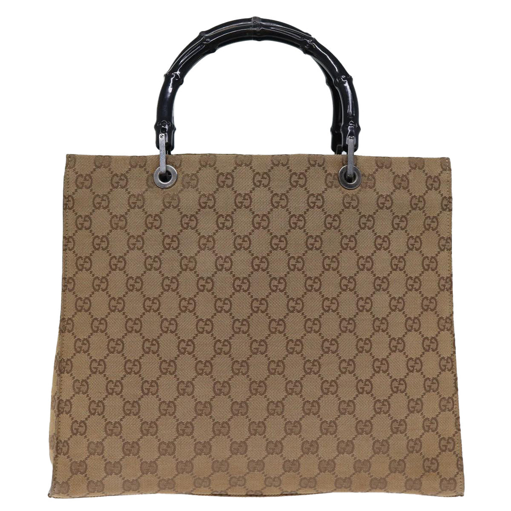 GUCCI Bamboo Hand Bag GG Canvas Beige 002 1010 yk12011