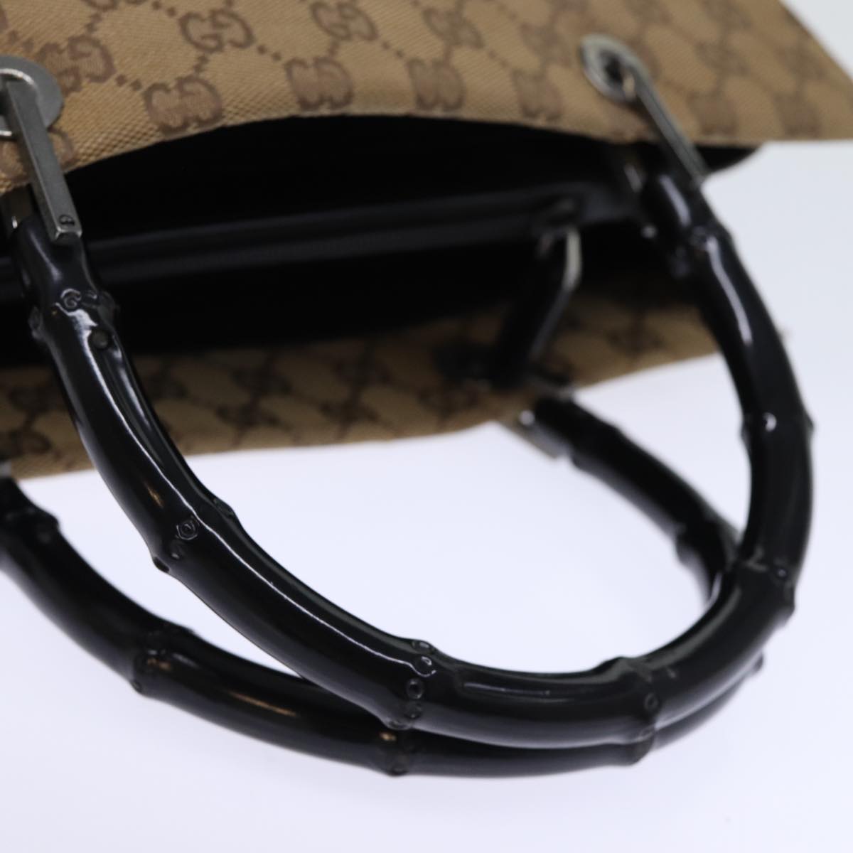 GUCCI Bamboo Hand Bag GG Canvas Beige 002 1010 yk12011