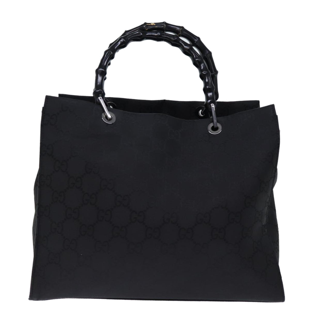 GUCCI Bamboo GG Canvas Hand Bag Nylon Black 002 1010 yk12012