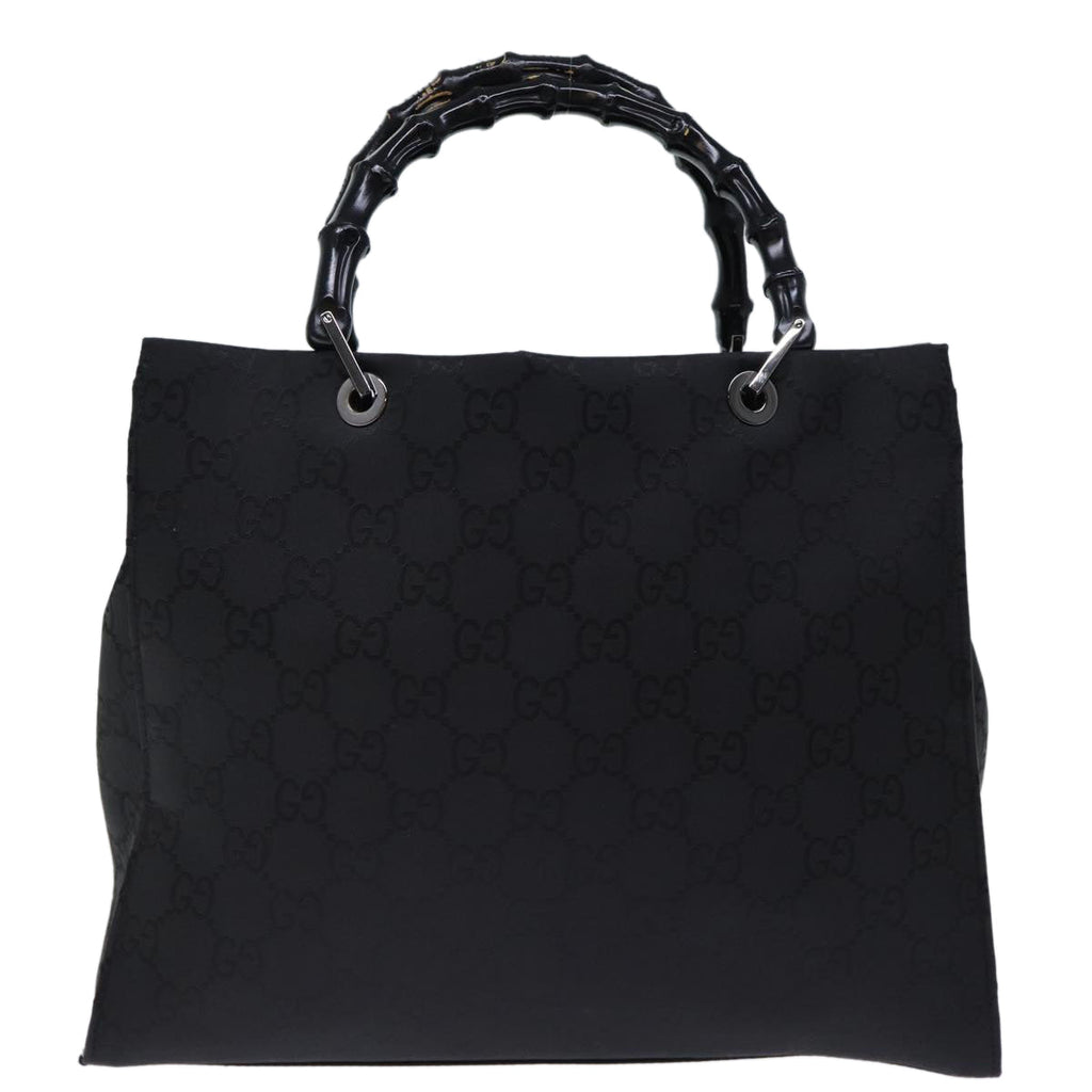 GUCCI Bamboo GG Canvas Hand Bag Nylon Black 002 1010 yk12012