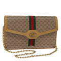GUCCI Micro GG Supreme Chain Web Sherry Line Shoulder Bag PVC Beige yk12014