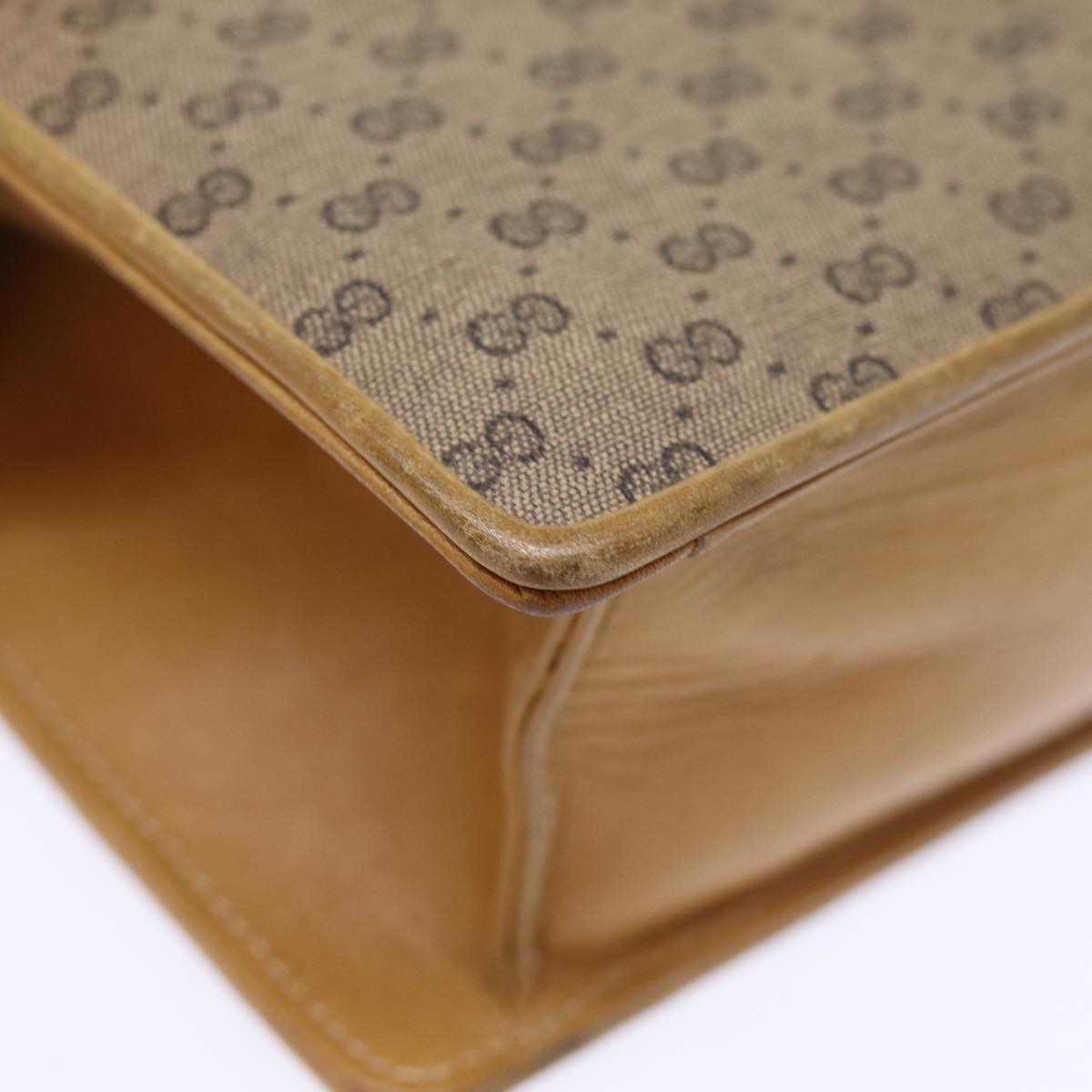 GUCCI Micro GG Supreme Chain Web Sherry Line Shoulder Bag PVC Beige yk12014