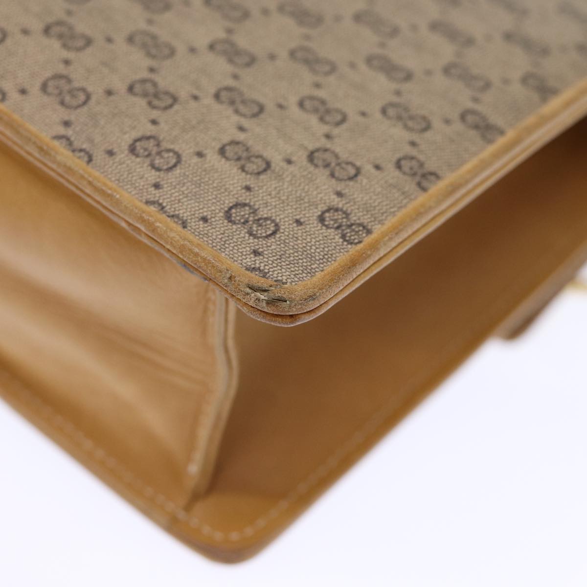 GUCCI Micro GG Supreme Chain Web Sherry Line Shoulder Bag PVC Beige yk12014
