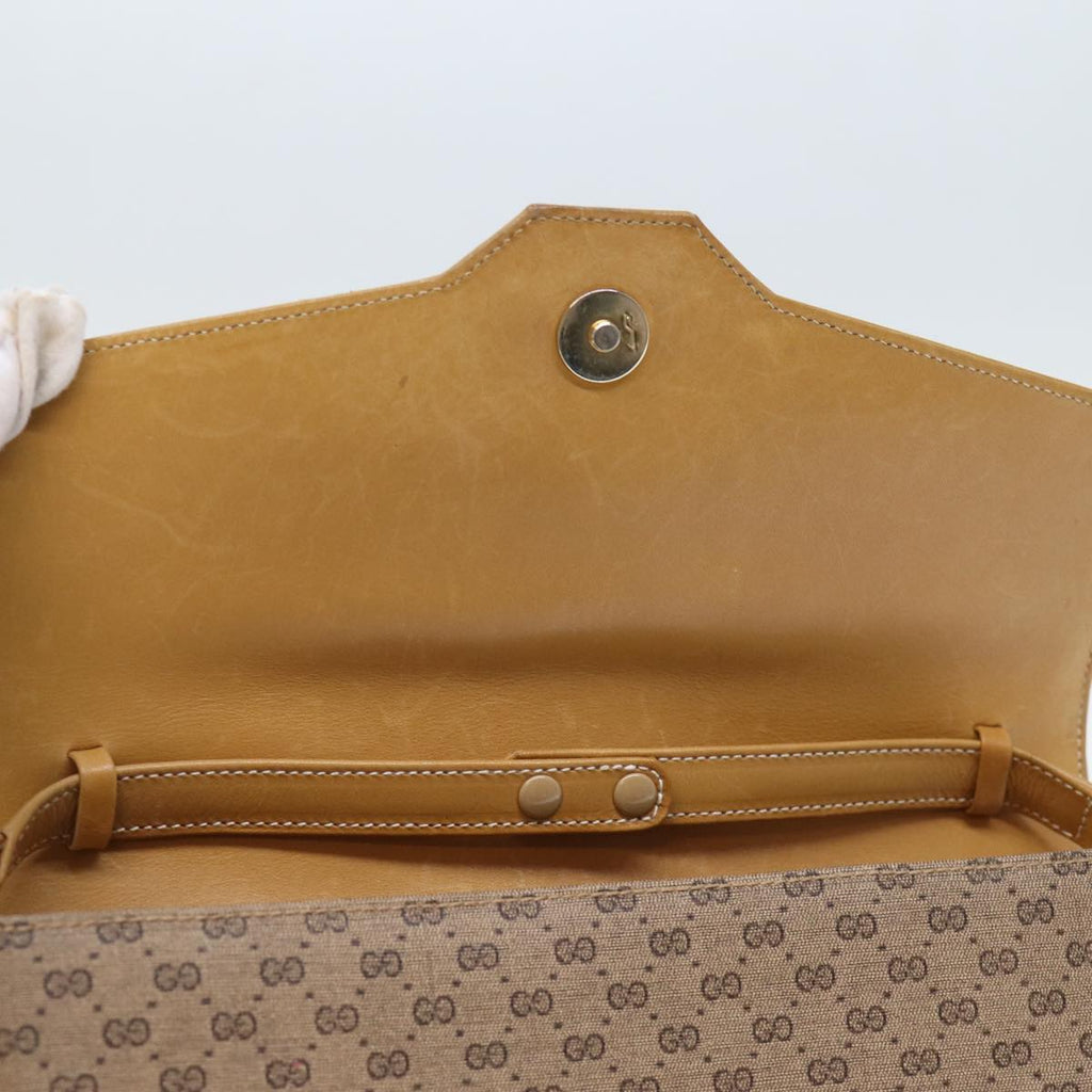 GUCCI Micro GG Supreme Chain Web Sherry Line Shoulder Bag PVC Beige yk12014