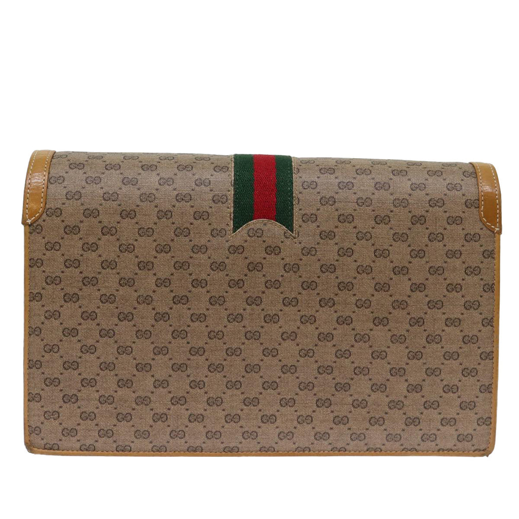 GUCCI Micro GG Supreme Chain Web Sherry Line Shoulder Bag PVC Beige yk12014