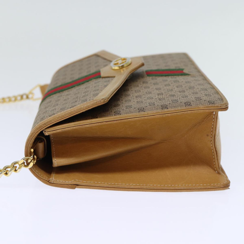GUCCI Micro GG Supreme Chain Web Sherry Line Shoulder Bag PVC Beige yk12014