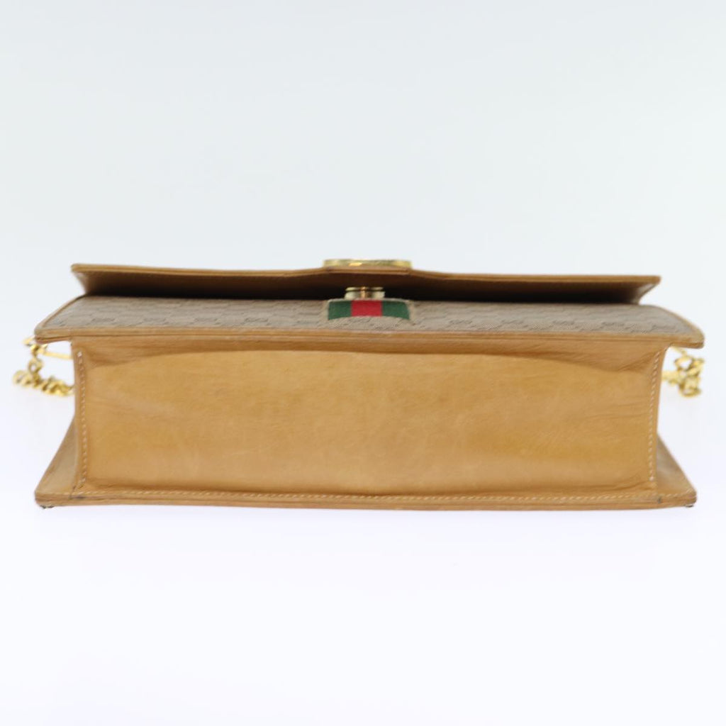 GUCCI Micro GG Supreme Chain Web Sherry Line Shoulder Bag PVC Beige yk12014