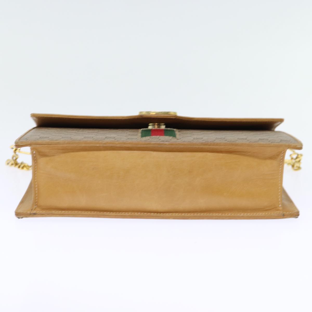 GUCCI Micro GG Supreme Chain Web Sherry Line Shoulder Bag PVC Beige yk12014