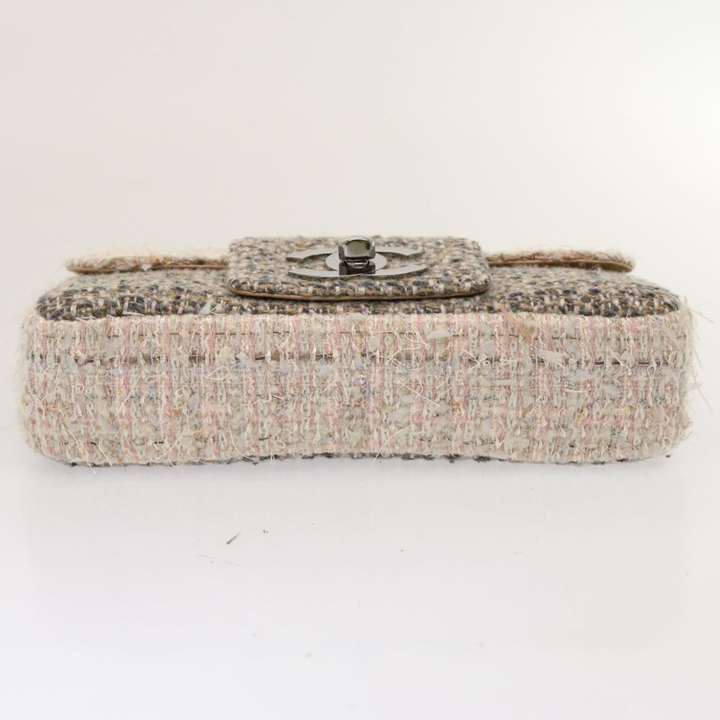 CHANEL Turn Lock Chain COCO Mark Shoulder Bag tweed Pink CC yk12015A