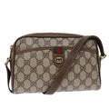 GUCCI GG Supreme Web Sherry Line Shoulder Bag PVC Beige 156 02 089 yk12027