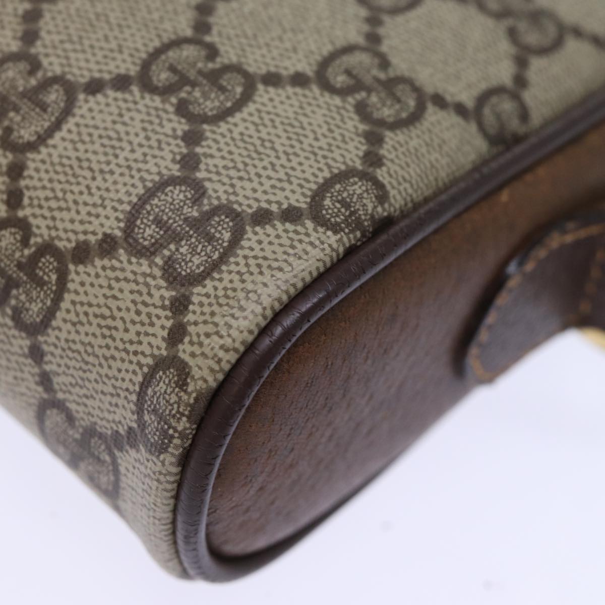 GUCCI GG Supreme Web Sherry Line Shoulder Bag PVC Beige 156 02 089 yk12027