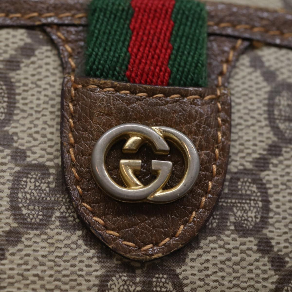 GUCCI GG Supreme Web Sherry Line Shoulder Bag PVC Beige 156 02 089 yk12027