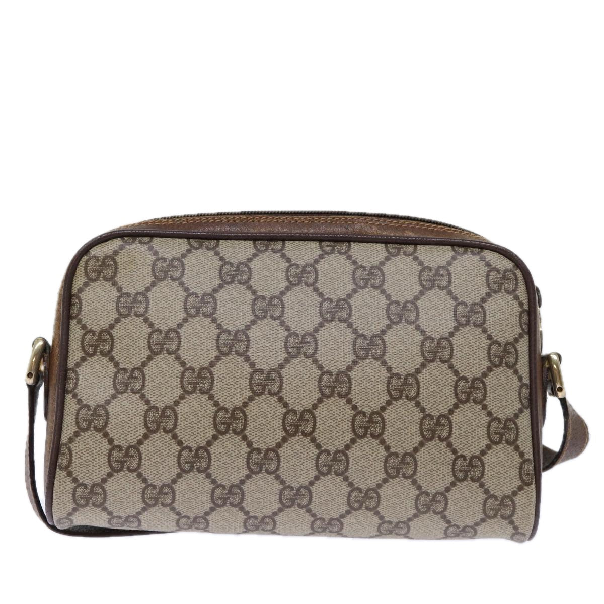 GUCCI GG Supreme Web Sherry Line Shoulder Bag PVC Beige 156 02 089 yk12027