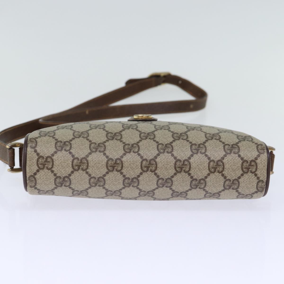 GUCCI GG Supreme Web Sherry Line Shoulder Bag PVC Beige 156 02 089 yk12027