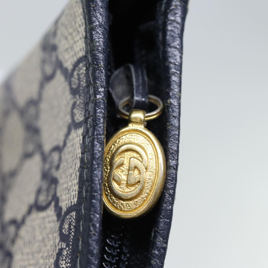 GUCCI GG Supreme Sherry Line Tote Bag PVC Navy Red yk12029