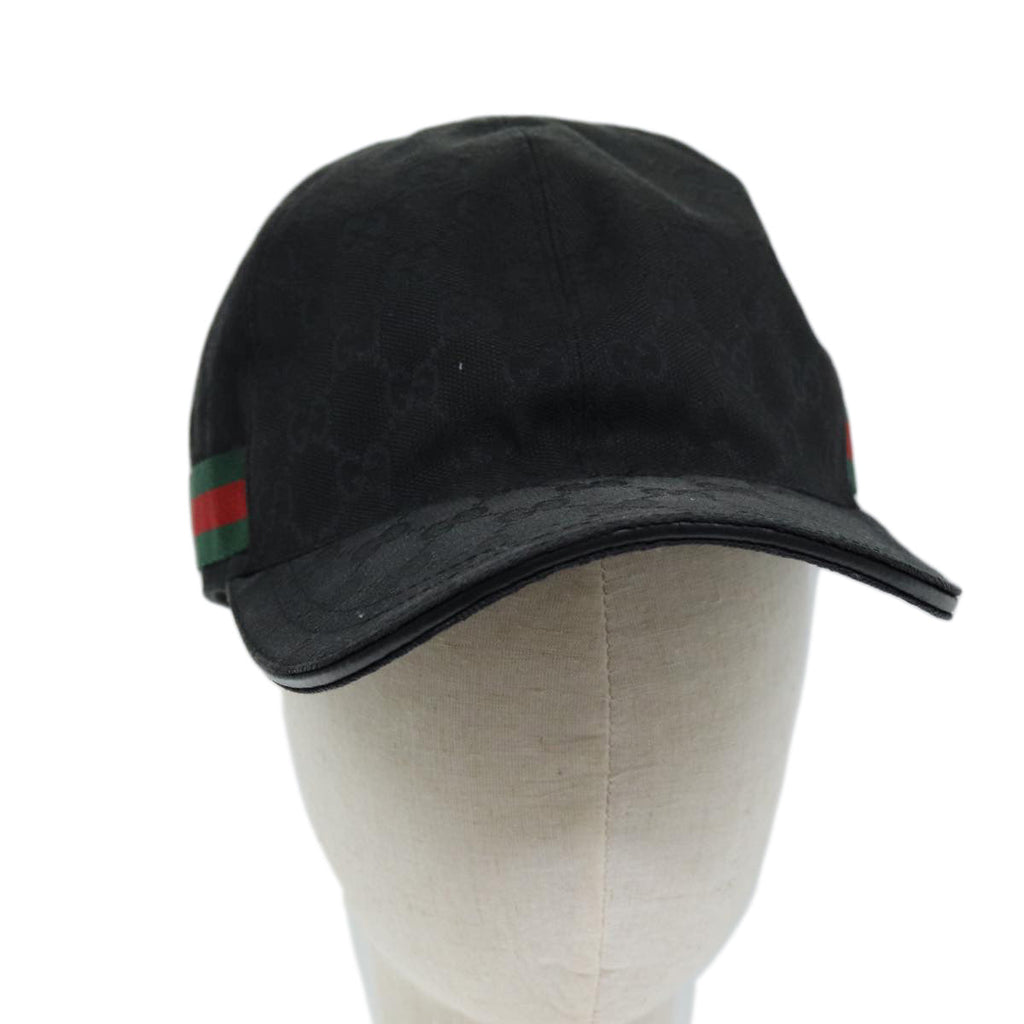 GUCCI GG Canvas Web Sherry Line Cap XL Black Red Green 200035 yk12030