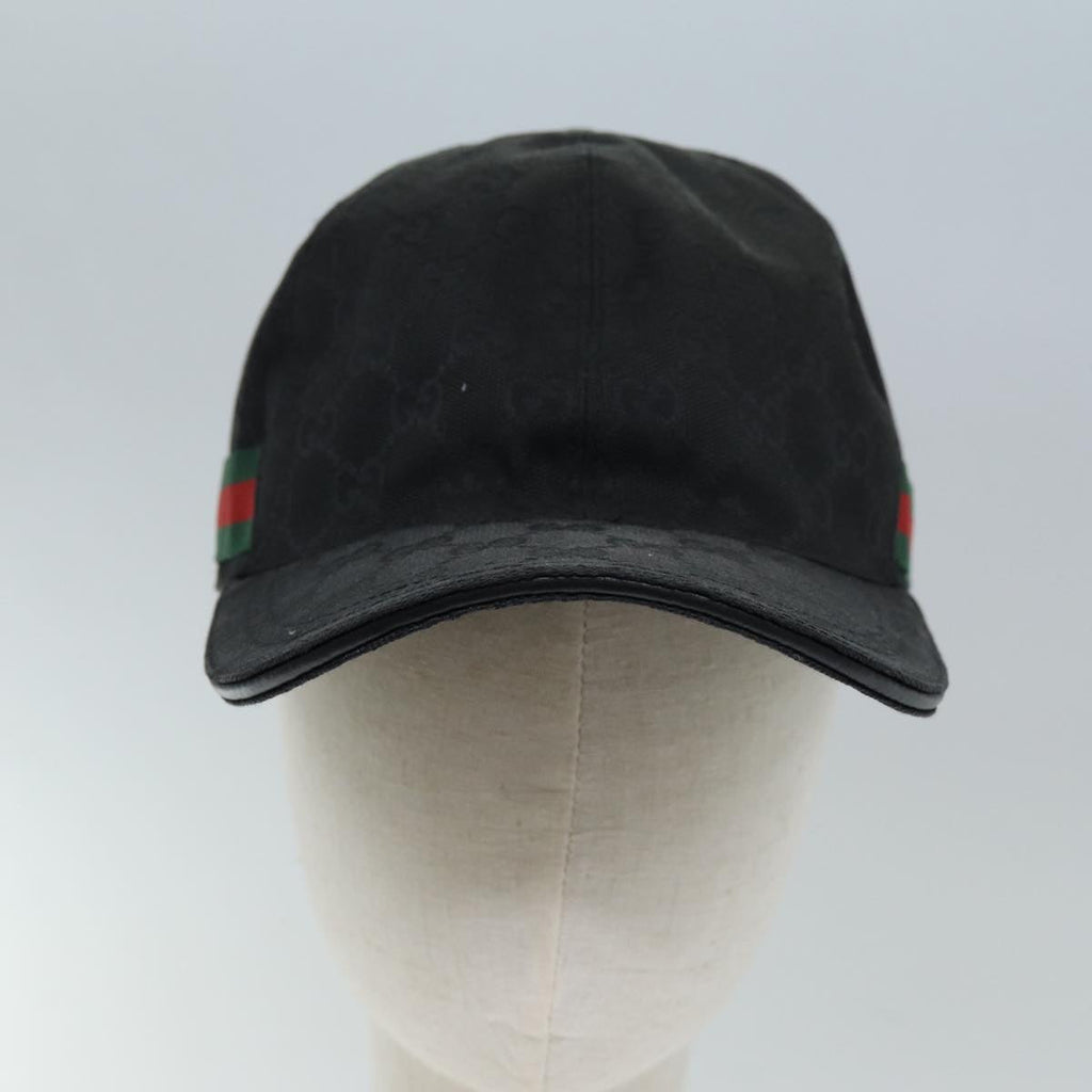 GUCCI GG Canvas Web Sherry Line Cap XL Black Red Green 200035 yk12030