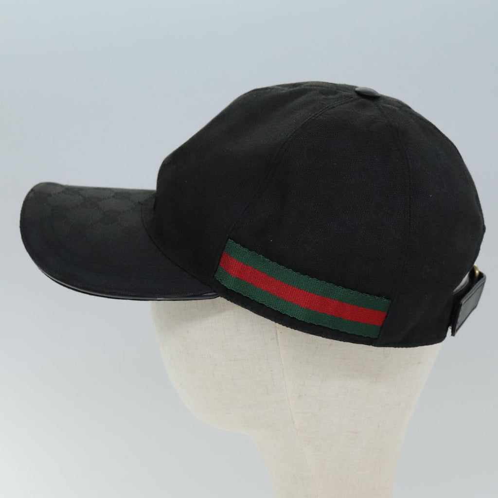 GUCCI GG Canvas Web Sherry Line Cap XL Black Red Green 200035 yk12030
