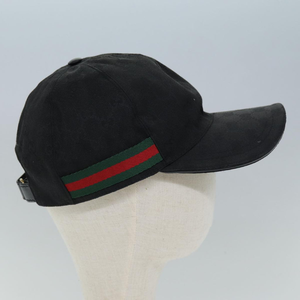 GUCCI GG Canvas Web Sherry Line Cap XL Black Red Green 200035 yk12030
