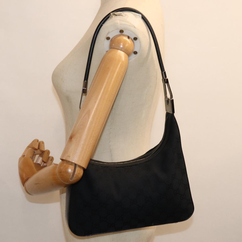 GUCCI GG Canvas Shoulder Bag Black 001 3812 yk12045