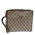 GUCCI GG Supreme Clutch Bag PVC Beige 156 01 053 yk12050