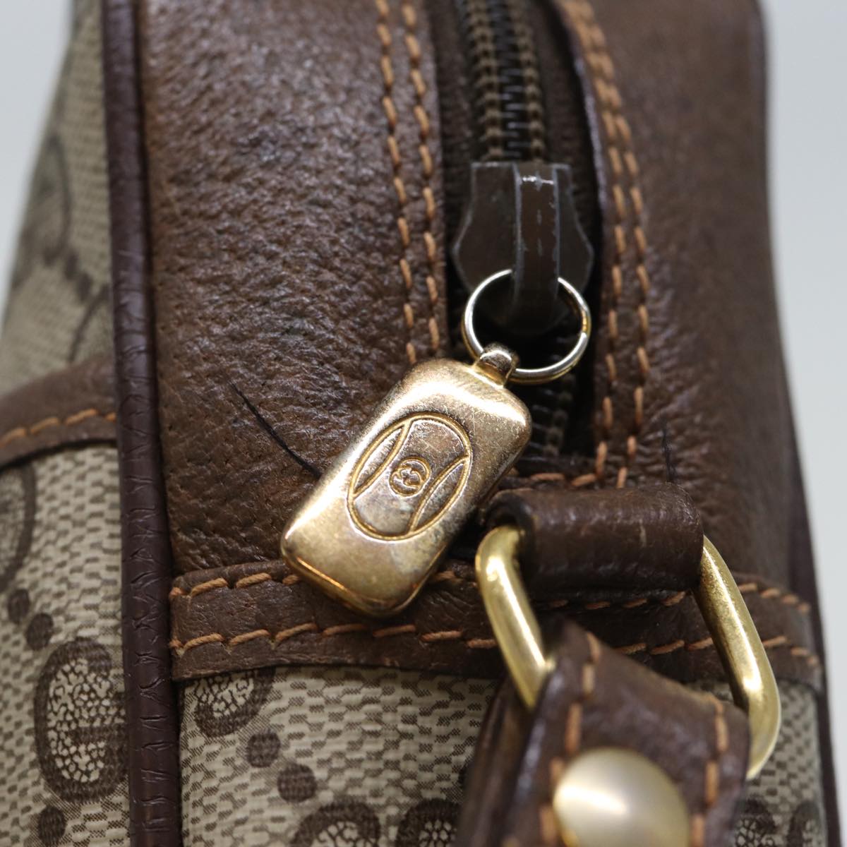 GUCCI GG Supreme Clutch Bag PVC Beige 156 01 053 yk12050