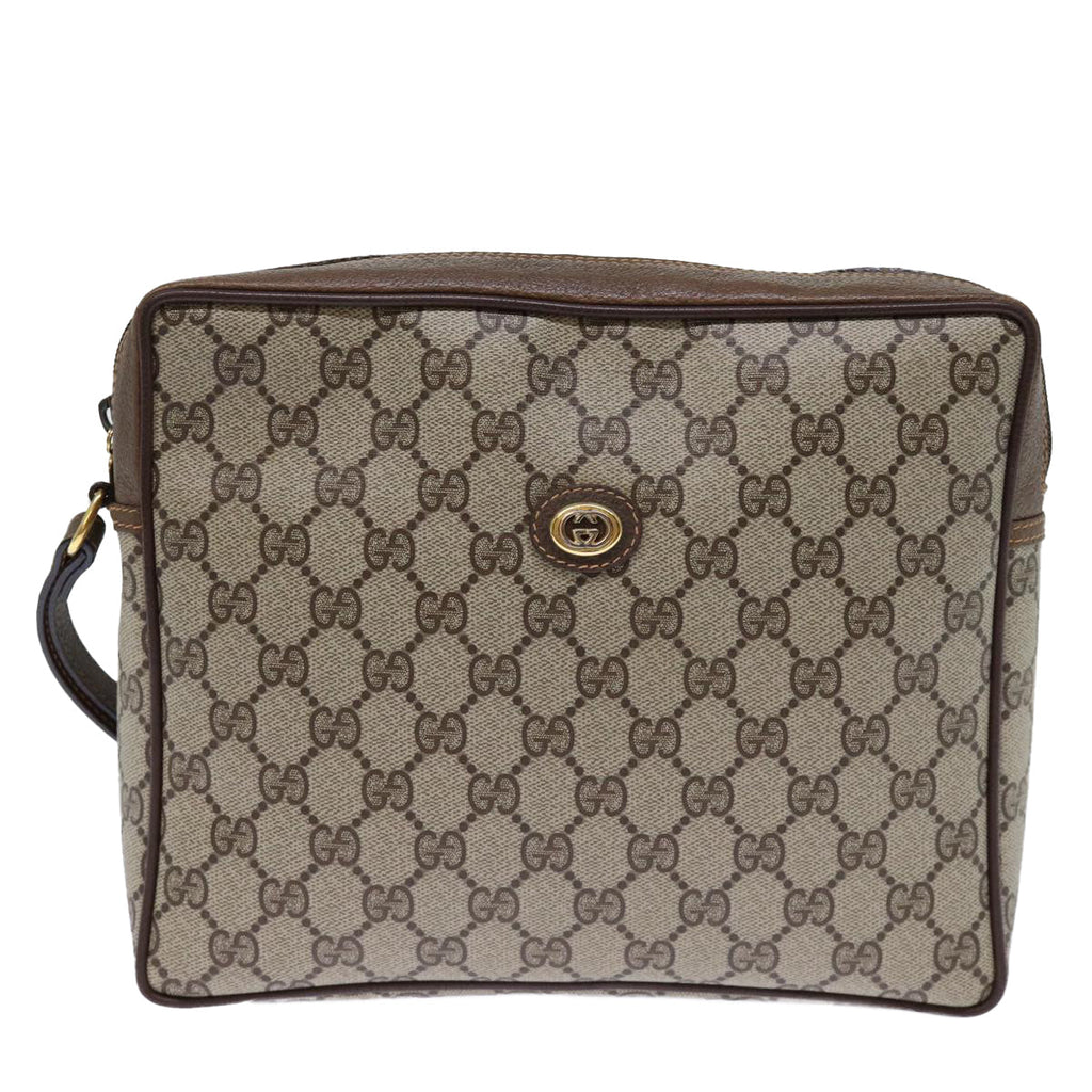 GUCCI GG Supreme Clutch Bag PVC Beige 156 01 053 yk12050