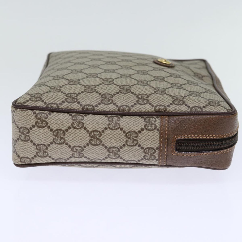 GUCCI GG Supreme Clutch Bag PVC Beige 156 01 053 yk12050