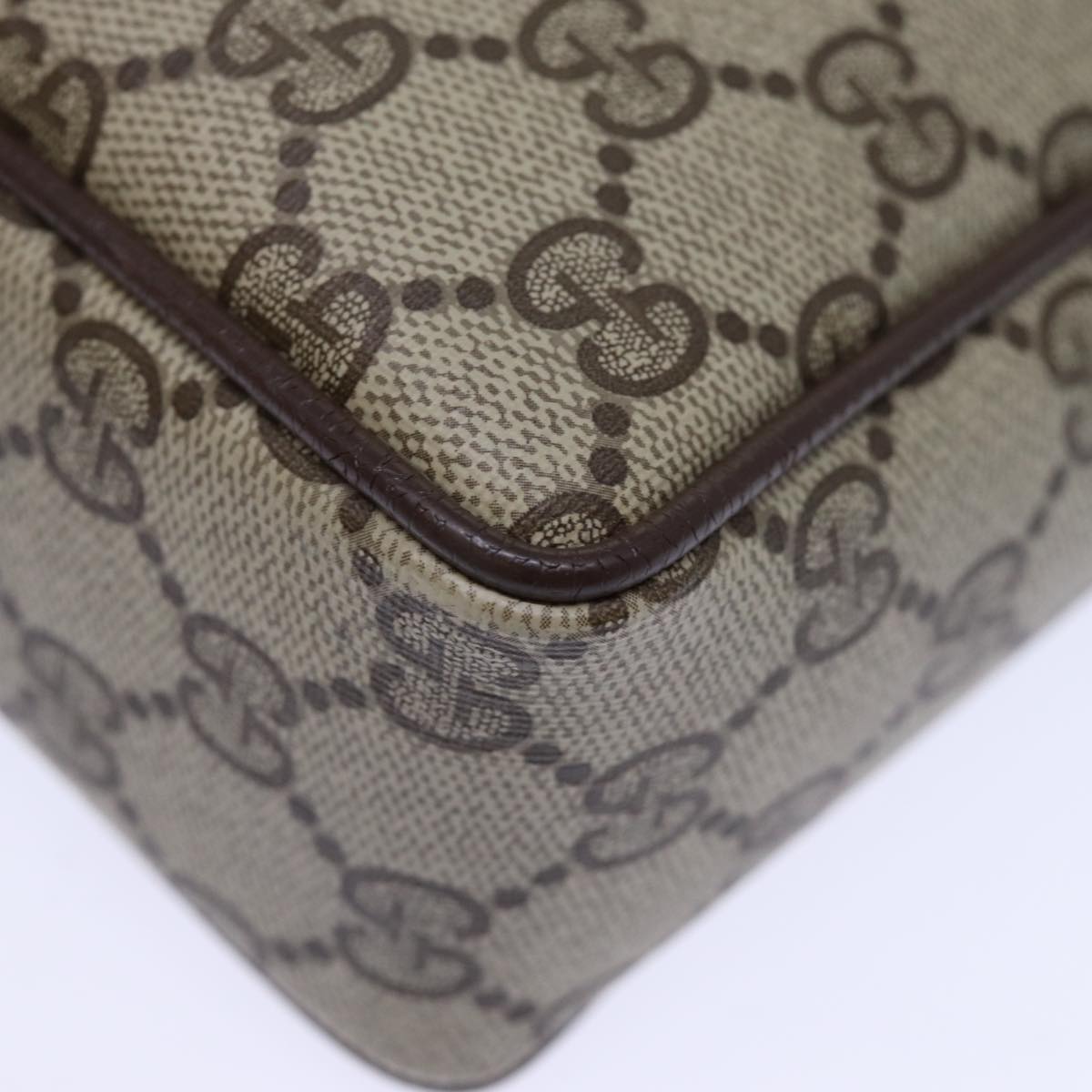 GUCCI GG Supreme Clutch Bag PVC Beige 156 01 053 yk12050