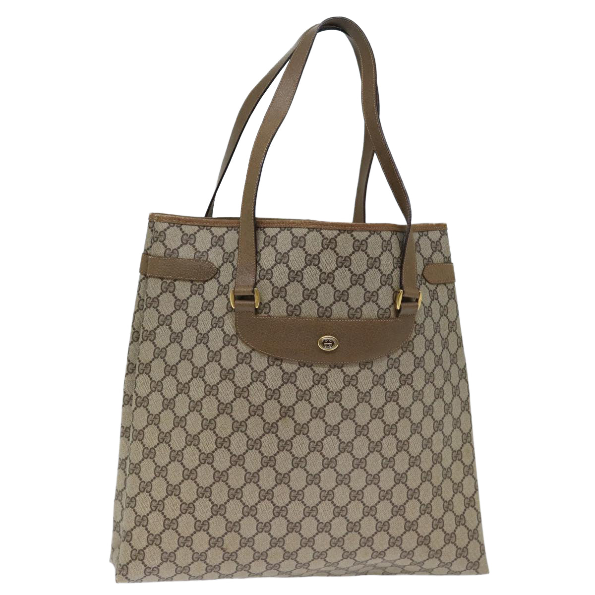GUCCI GG Supreme Tote Bag PVC Beige 39 02 061 yk12055