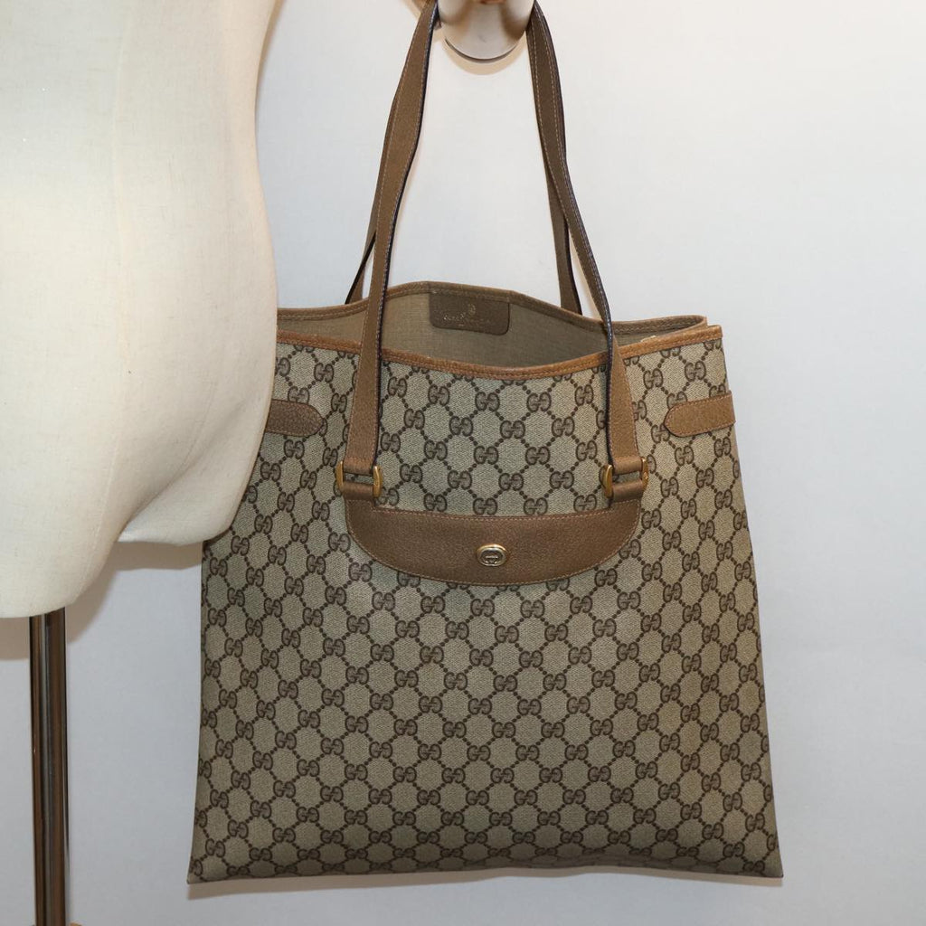 GUCCI GG Supreme Tote Bag PVC Beige 39 02 061 yk12055