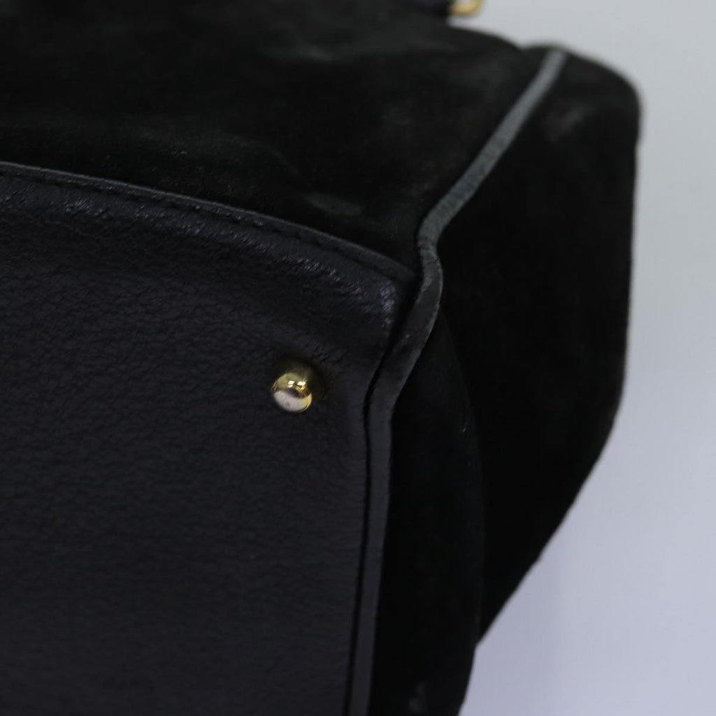 GUCCI Bamboo Hand Bag Suede Black 000 122 0316 yk12056
