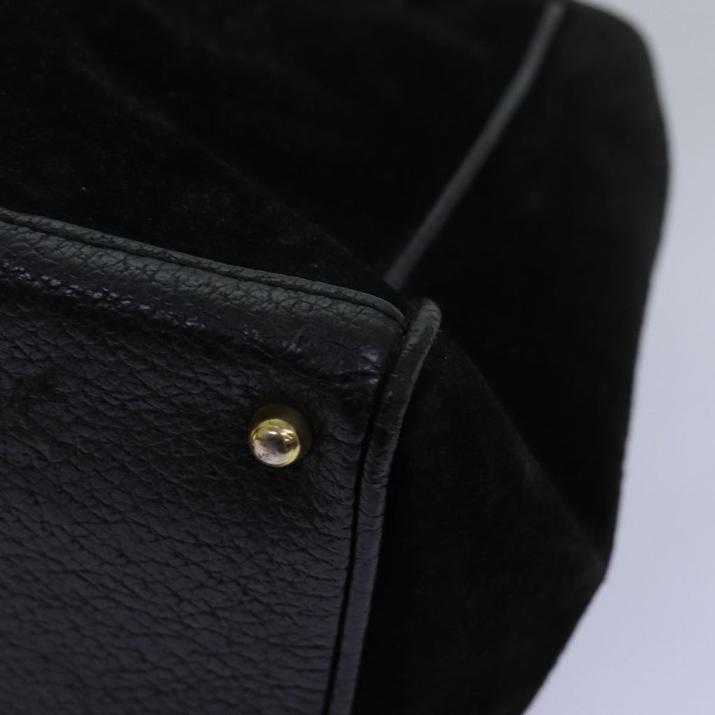GUCCI Bamboo Hand Bag Suede Black 000 122 0316 yk12056