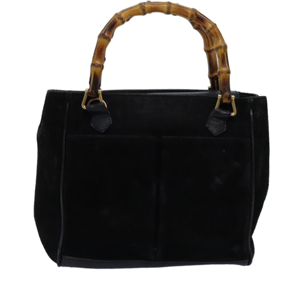 GUCCI Bamboo Hand Bag Suede Black 000 122 0316 yk12056