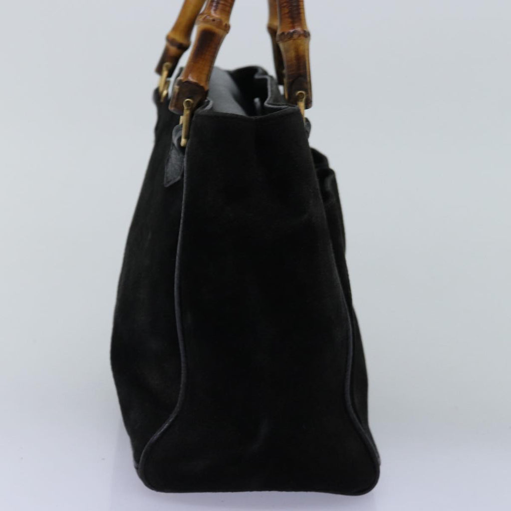 GUCCI Bamboo Hand Bag Suede Black 000 122 0316 yk12056
